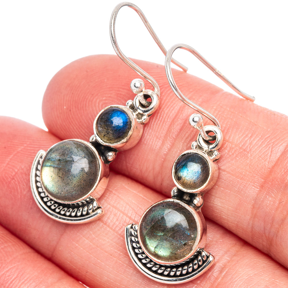 Labradorite Earrings 1 3/8" (925 Sterling Silver) E433440
