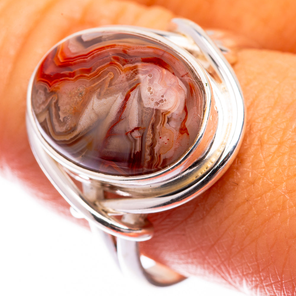 Crazy Lace Agate Ring Size 10 (925 Sterling Silver) R140685