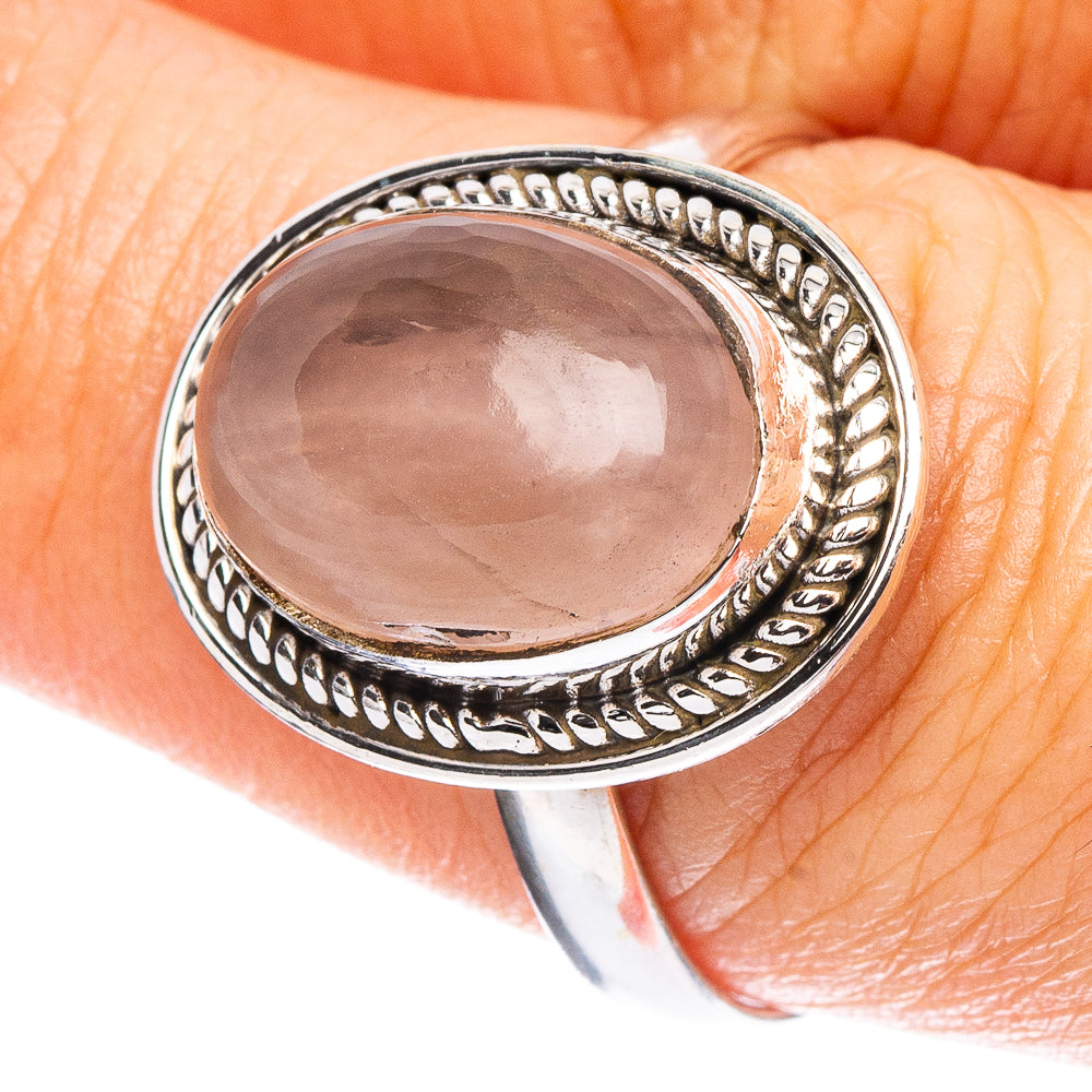 Rose Quartz Ring Size 8.5 (925 Sterling Silver) R7925