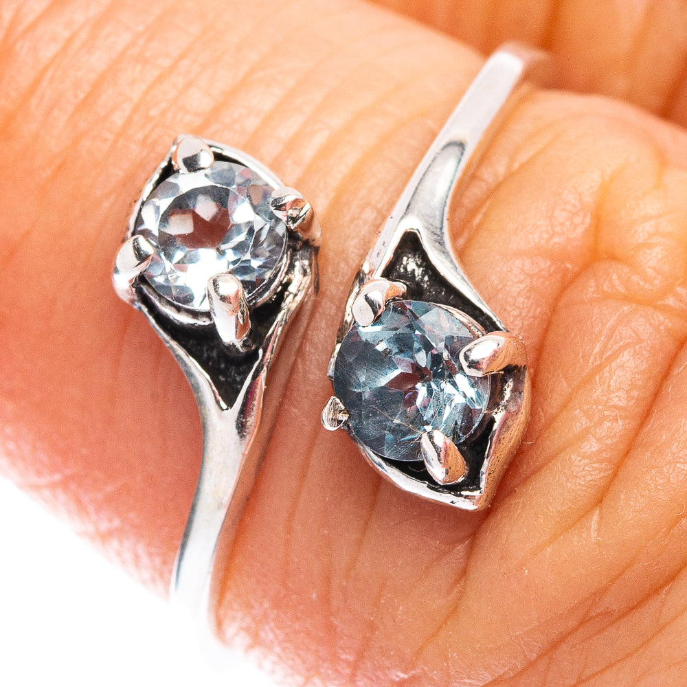Dainty Blue Topaz Ring Size 6 (.925 Sterling Silver)