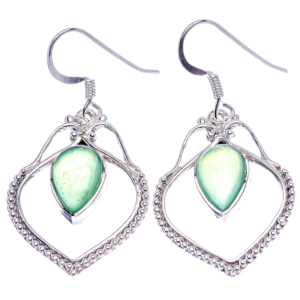 Premium Nephrite Jade Earrings 1 3/4" (.925 Sterling Silver)
