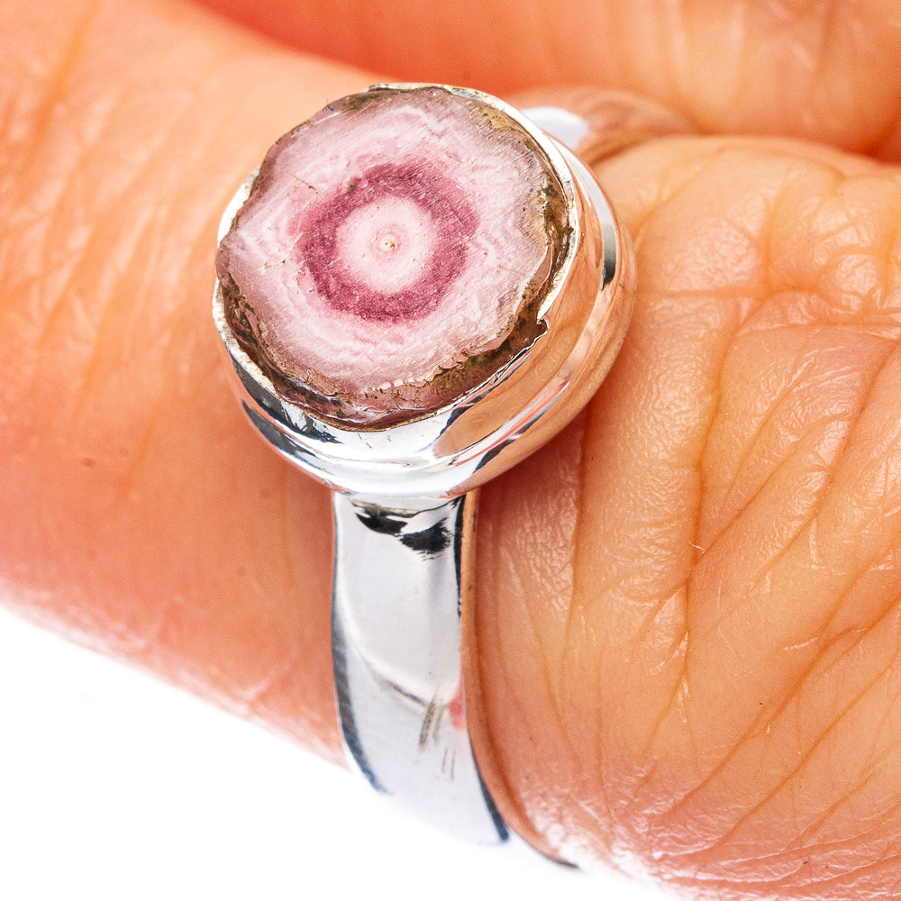 Rare Rhodochrosite Stalactite Ring Size 5.75 (925 Sterling Silver) R2983