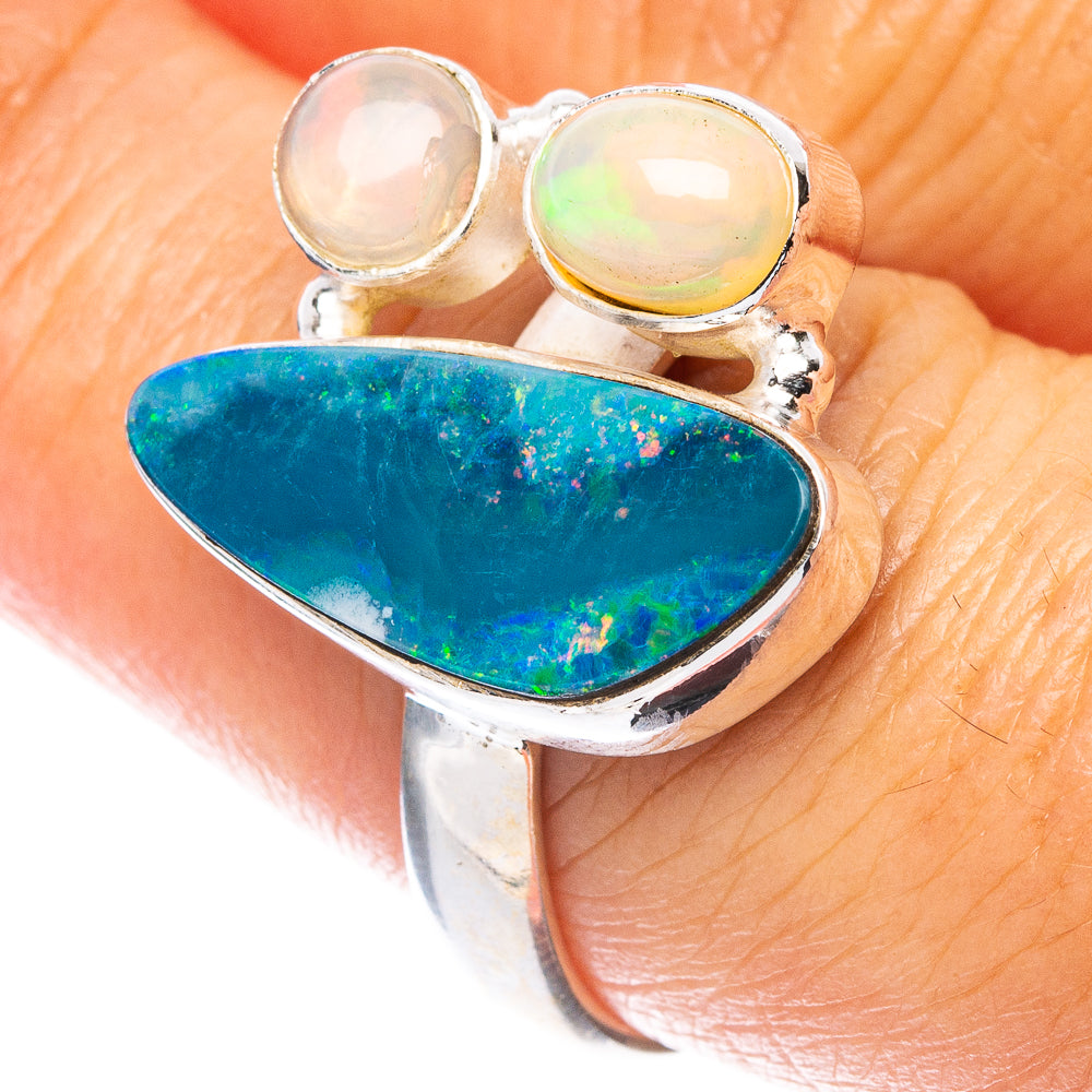 Rare Doublet Opal, Ethiopian Opal Ring Size 8.25 (925 Sterling Silver) R7551