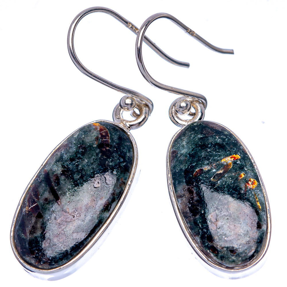 Astrophyllite Earrings 1 3/8" (925 Sterling Silver) E433319