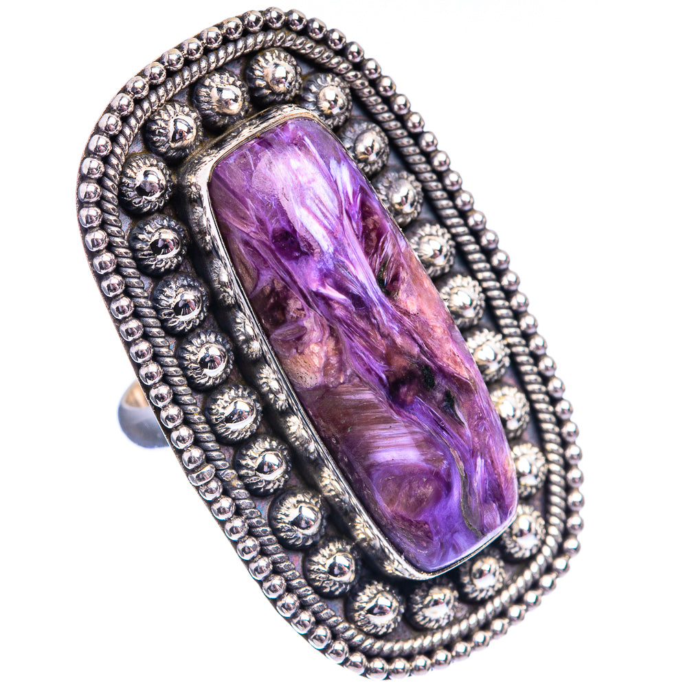 Large Charoite Ring Size 6 (925 Sterling Silver) R142184