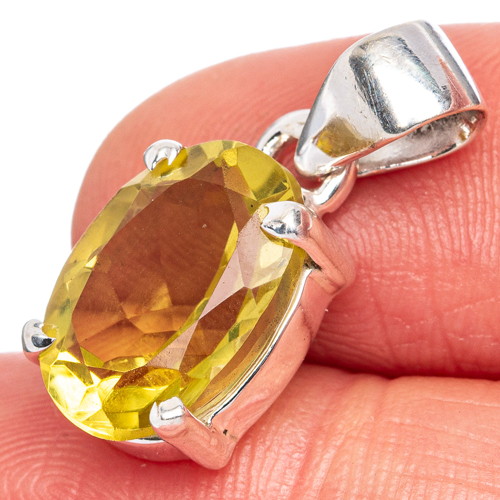Value Lemon Quartz Pendant 7/8" (925 Sterling Silver) P42049