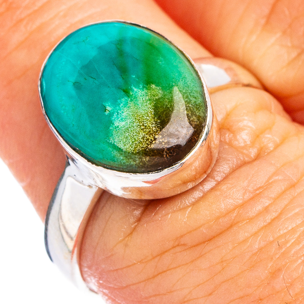 Hubei Spiderweb Turquoise Ring Size 7.25 (.925 Sterling Silver)
