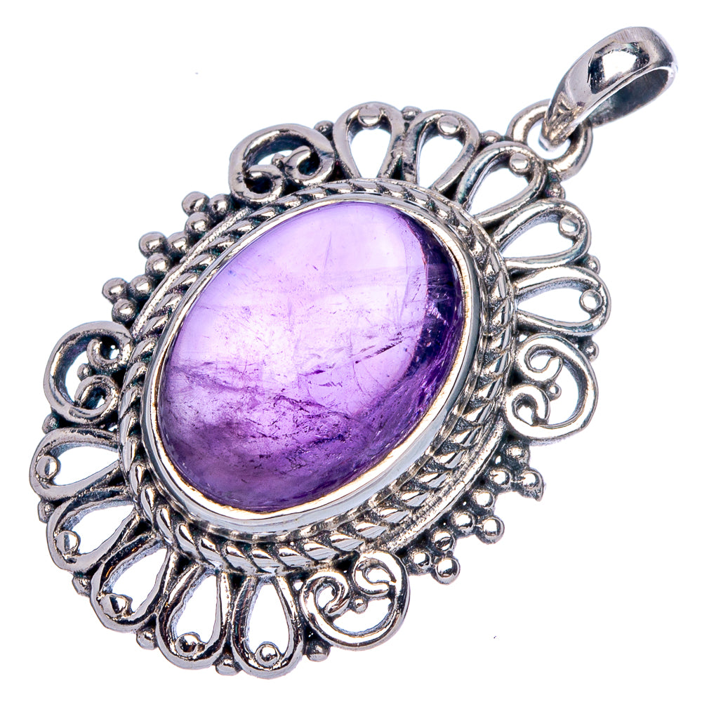 Amethyst Pendant 1 1/4" (925 Sterling Silver) P40138