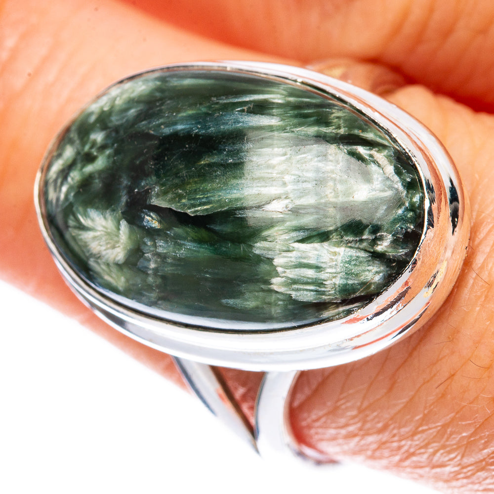 Seraphinite Ring Size 9 (925 Sterling Silver) R1947