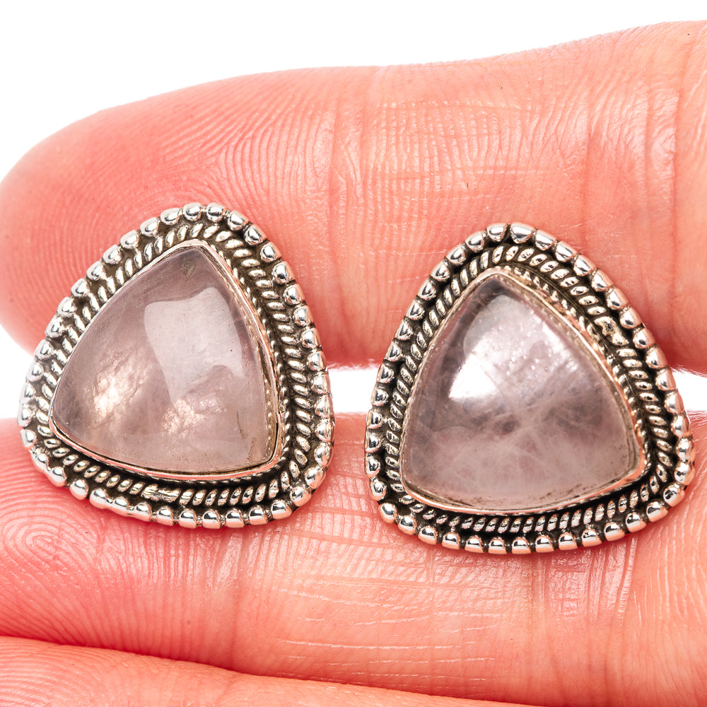 Rose Quartz Earrings 5/8" (925 Sterling Silver) E1513