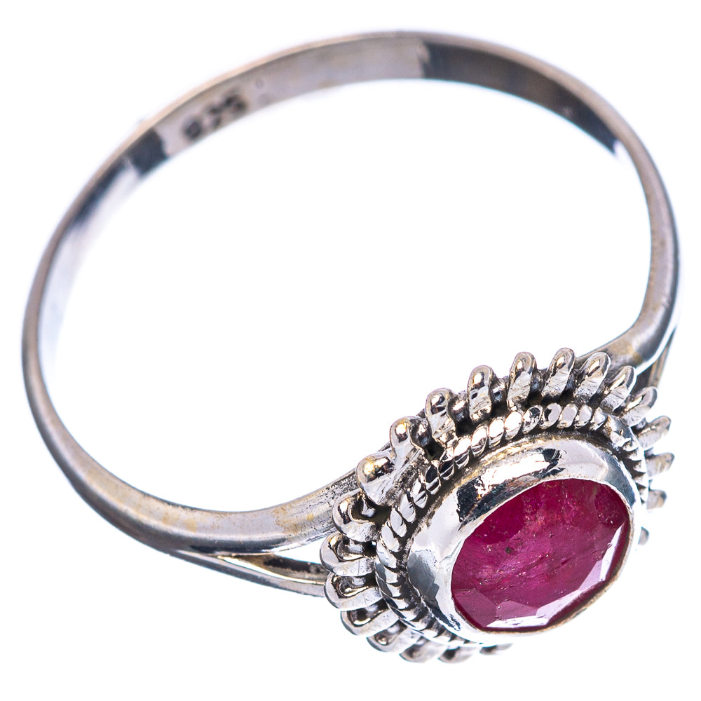 Dainty Red Sillimanite Ring Size 8 (.925 Sterling Silver)