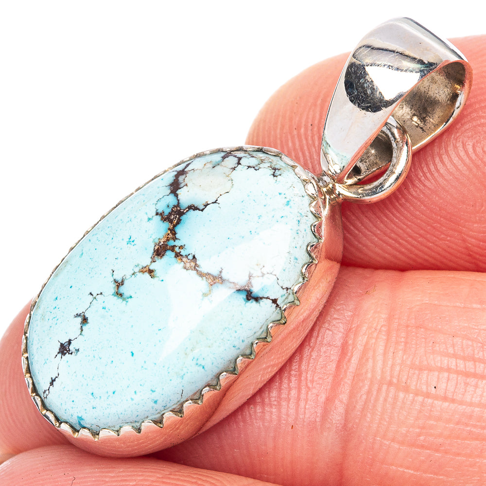 Rare Golden Hills Turquoise 925 Sterling Silver Pendant 1 3/8" (925 Sterling Silver) P41932