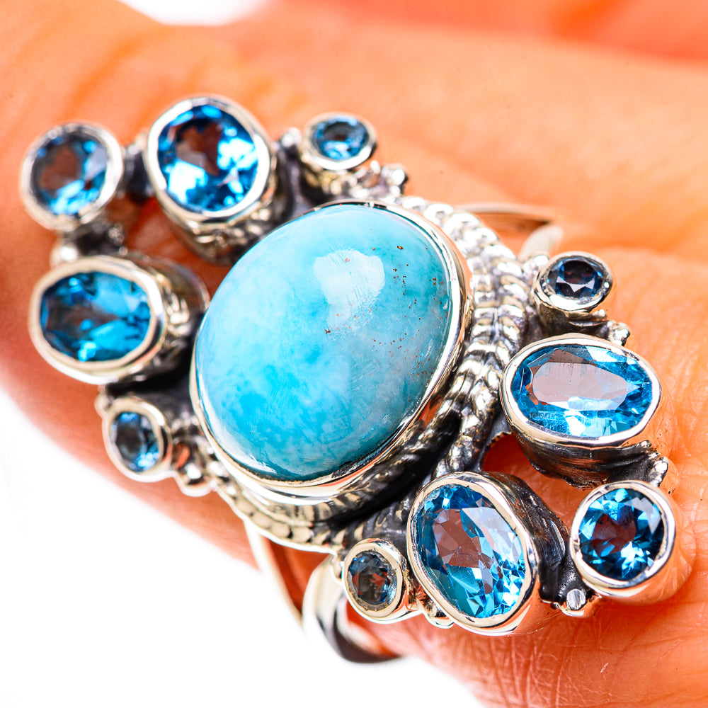 Signature Larimar, Blue Topaz Ring Size 9 (925 Sterling Silver) RING138144