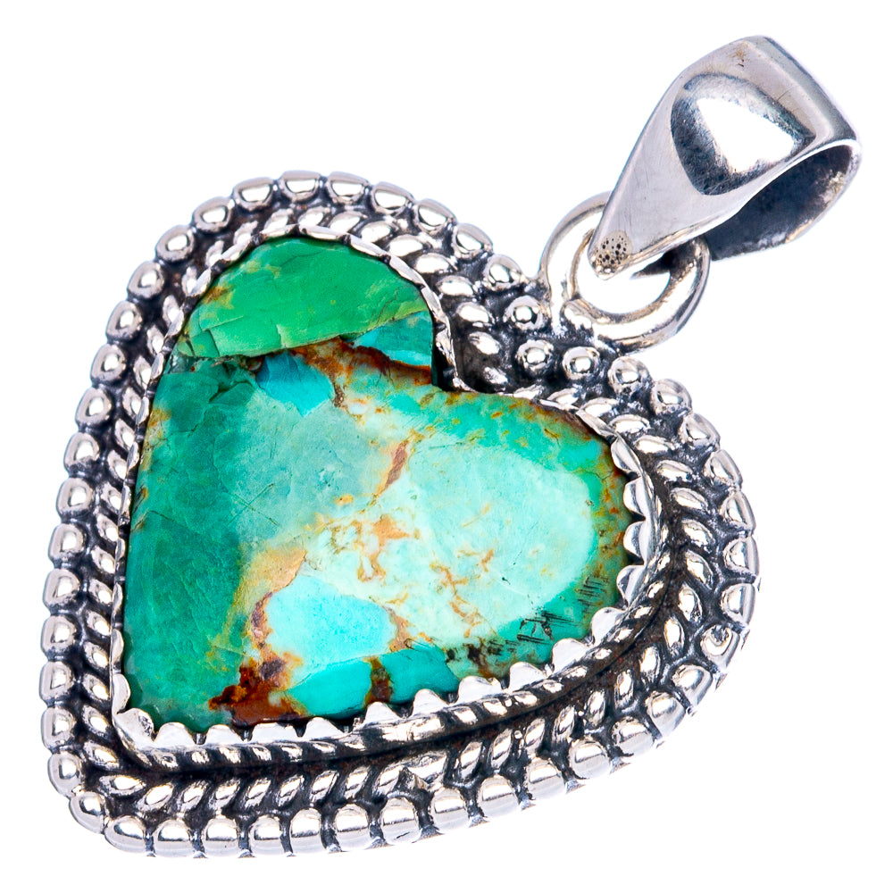 Rare Arizona Turquoise Pendant 1 1/8" (925 Sterling Silver) P42014