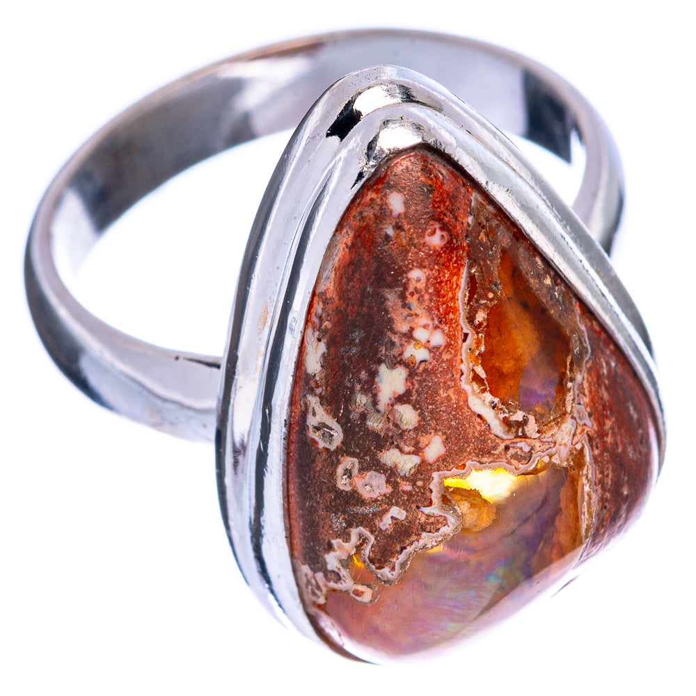 Rare Mexican Fire Opal Ring Size 6.5 (925 Sterling Silver) R145565