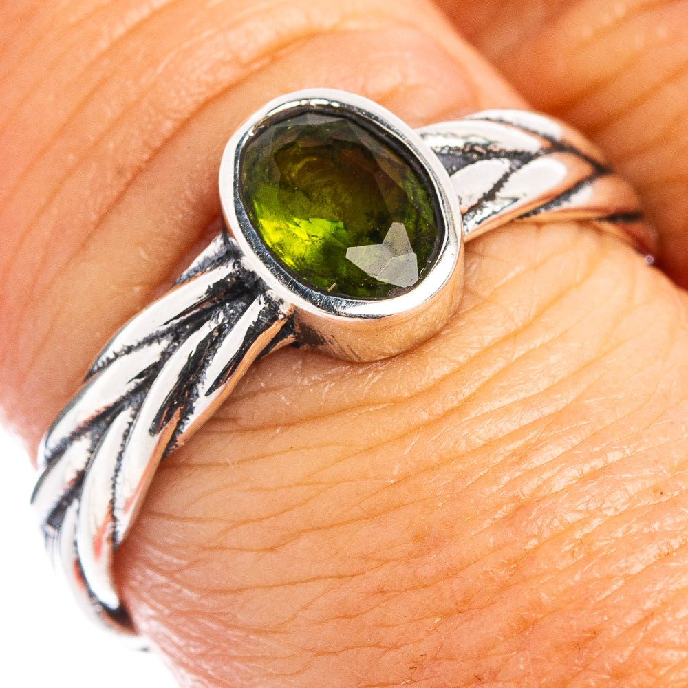Peridot Dainty Ring Size 7.5 (.925 Sterling Silver)