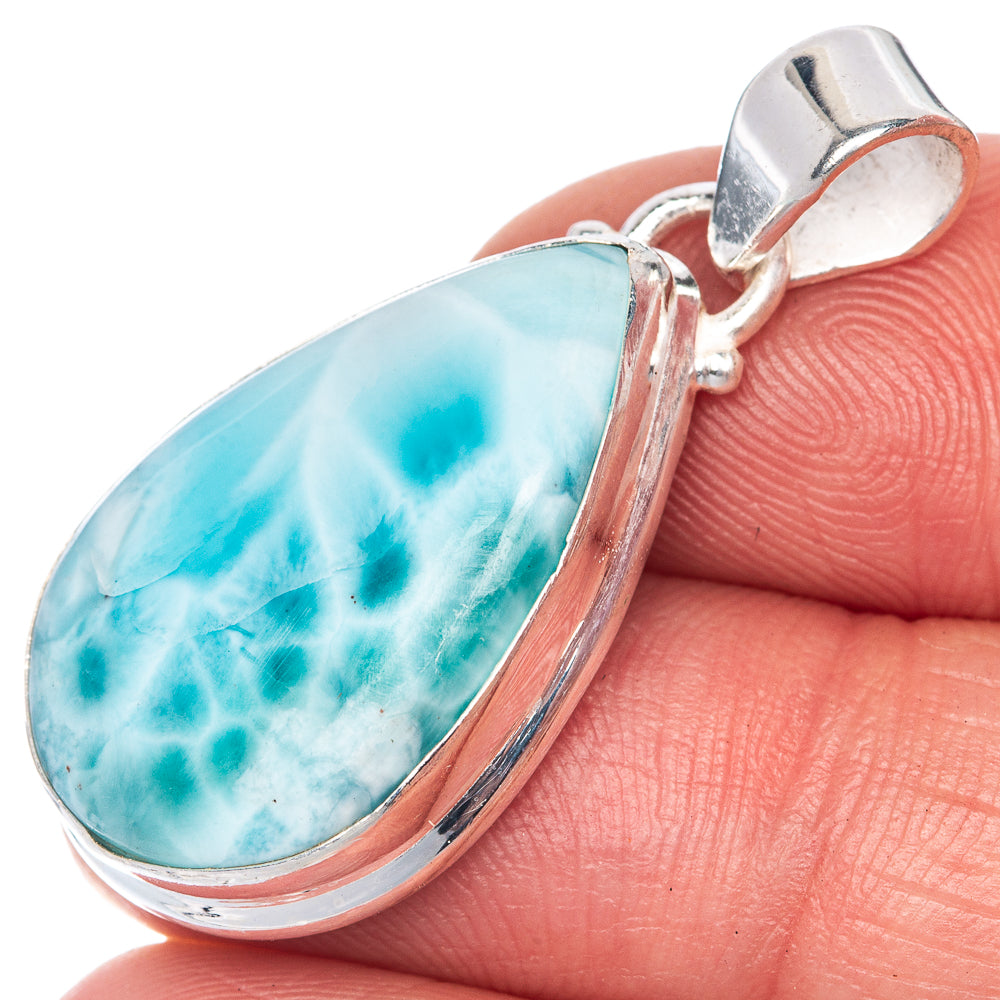 Larimar Pendant 1 3/8" (925 Sterling Silver) P40834