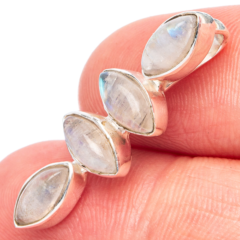 Dainty Rainbow Moonstone Pendant 1 1/8" (925 Sterling Silver) P45337