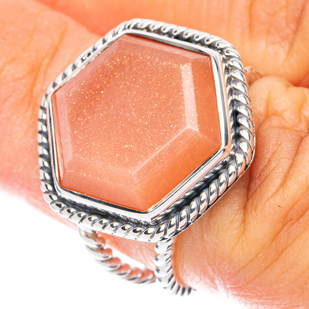 Premium  Sunstone Ring Size 5.75 (925 Sterling Silver) RING7703