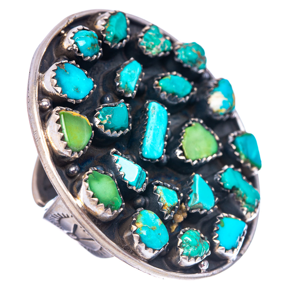 Exclusive Sonoran South Hill Turquoise Ring Size 7 Adjustable (.925 Sterling Silver)