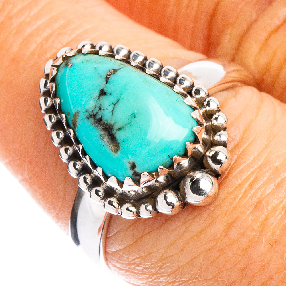 Rare Kingman Turquoise Ring Size 7.75 (.925 Sterling Silver)