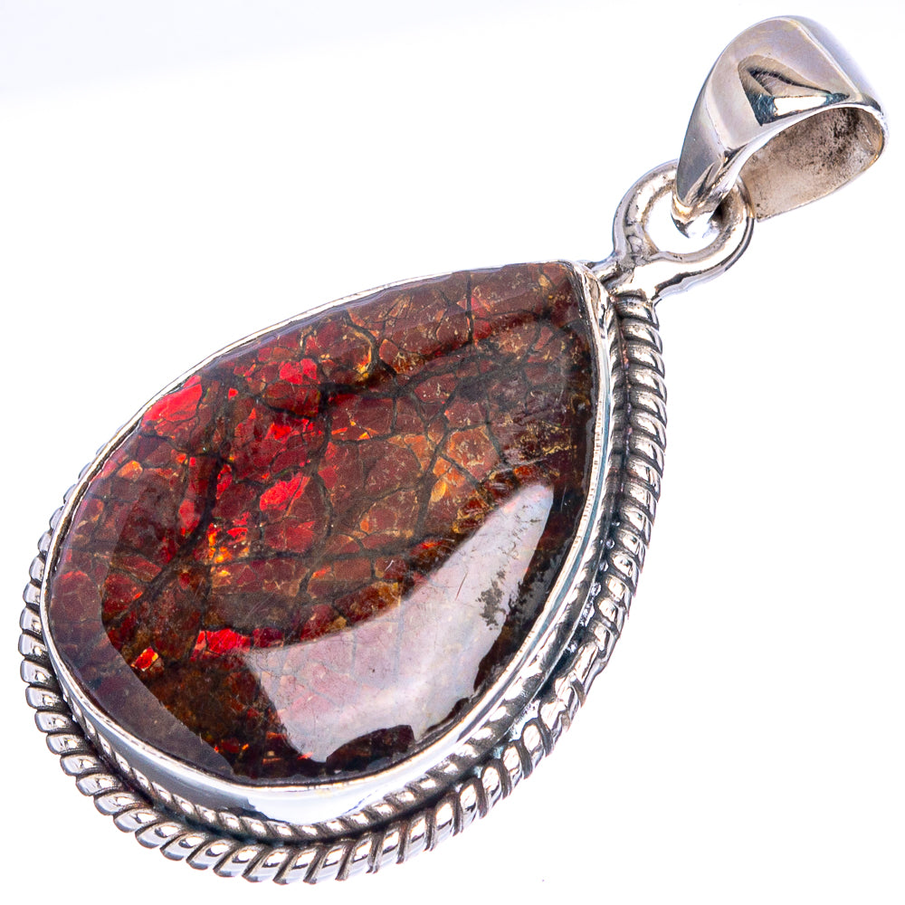 Rare Ammolite Pendant 1 1/2" (925 Sterling Silver) P41763