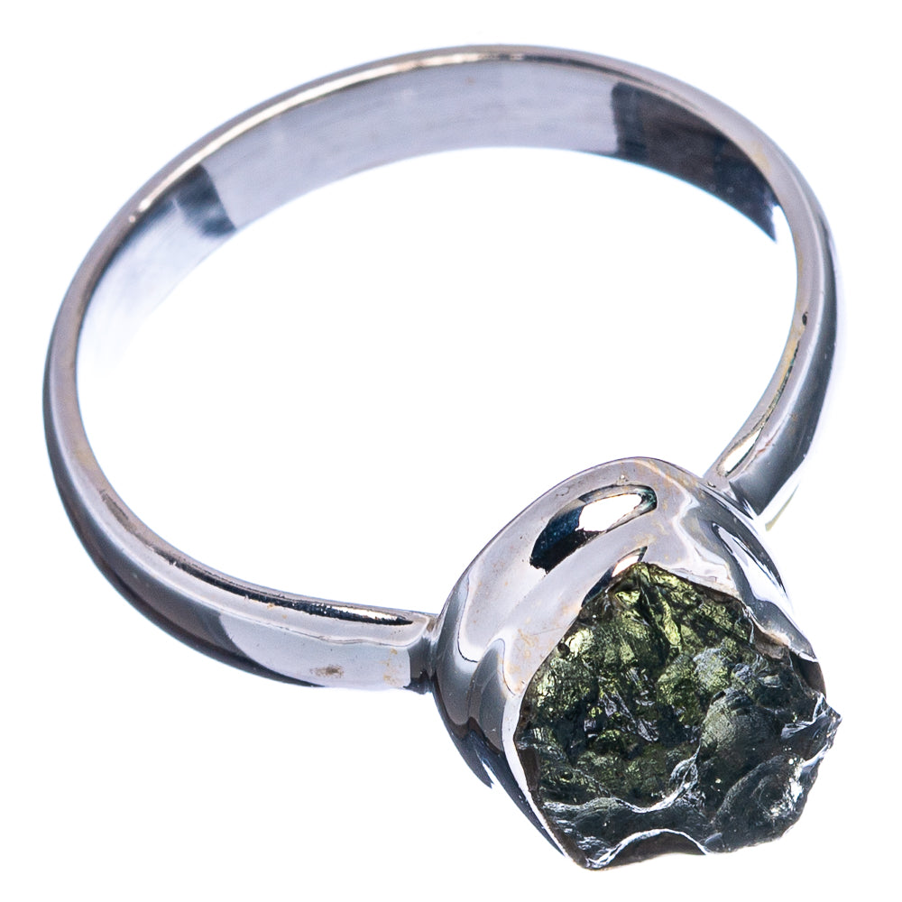 Rare Moldavite Ring Size 7.5 (.925 Sterling Silver)