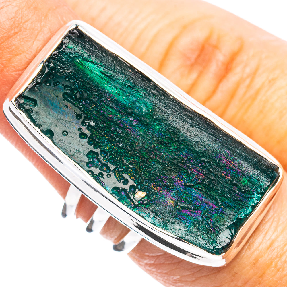 Premium Roman Glass Ring Size 7 (.925 Sterling Silver)