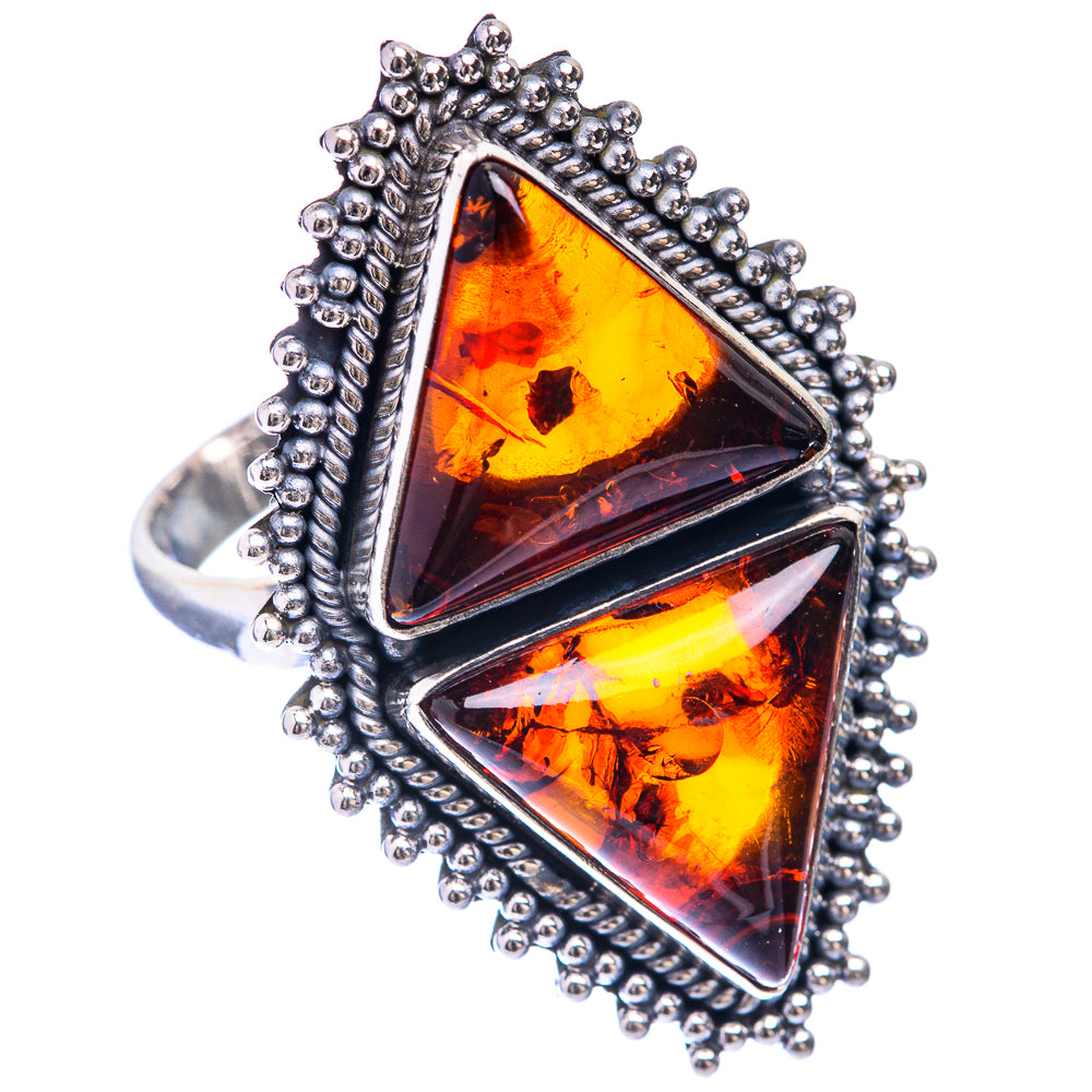 Large Baltic Amber Ring Size 9.75 (925 Sterling Silver) R141459