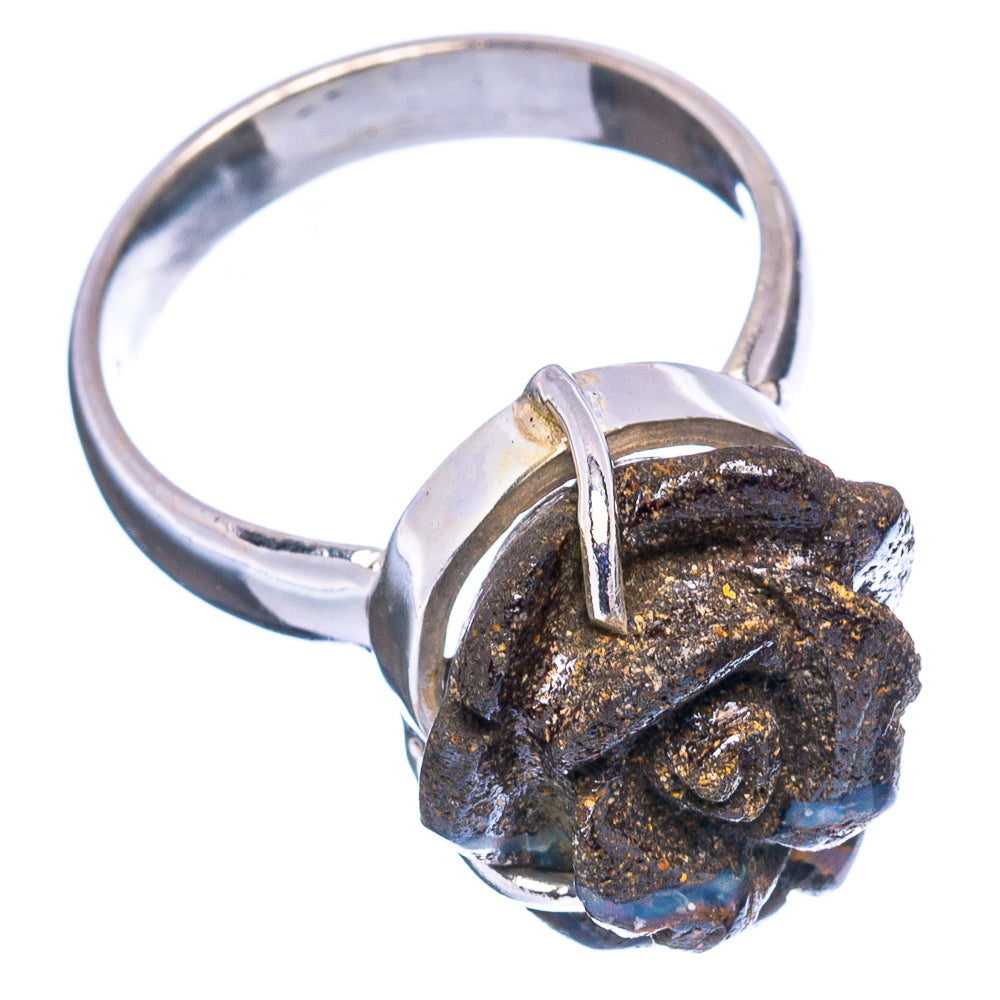 Rare Boulder Opal Rose Ring Size 5.75 (.925 Sterling Silver)