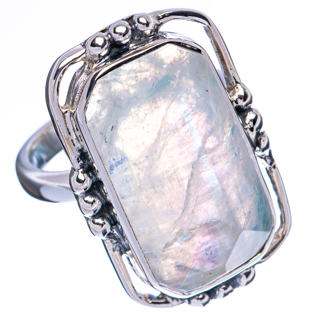 Asc Premium Rainbow Moonstone Ring Size 6 (925 Sterling Silver) R3489
