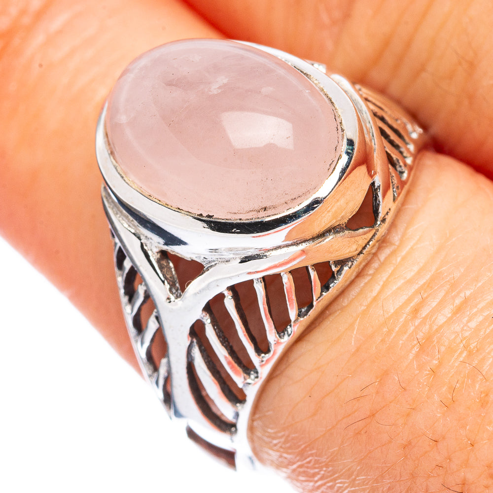 Rose Quartz Ring Size 7.75 (925 Sterling Silver) R2855