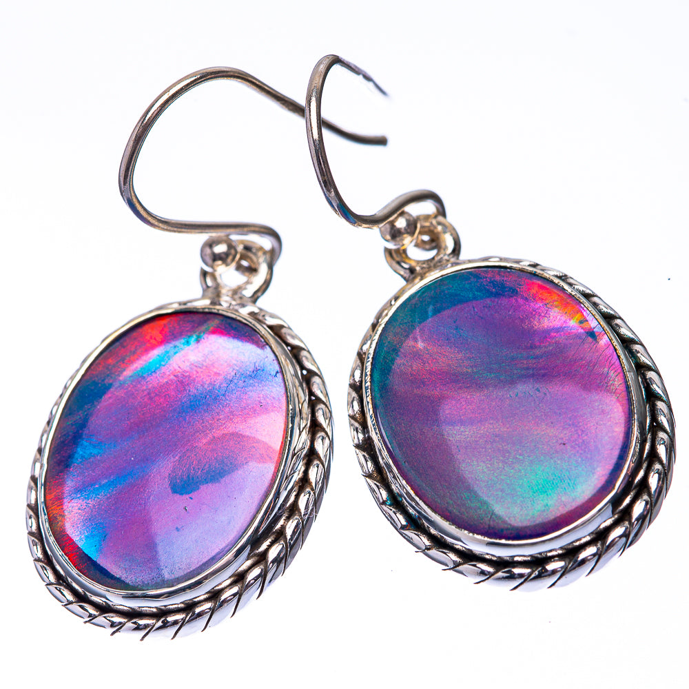 Aura Opal 925 Sterling Silver Earrings 1 3/8" (925 Sterling Silver) EARR432220