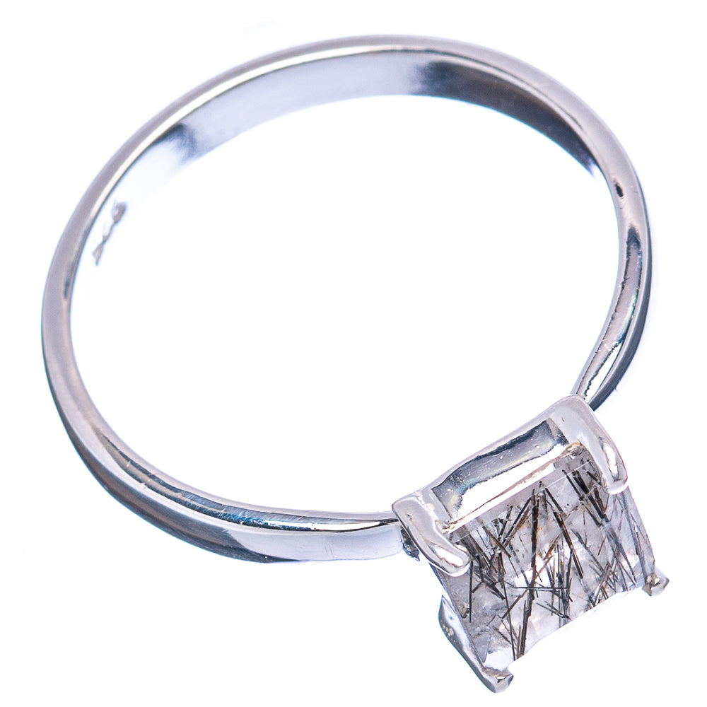 Tourmalinated Quartz Ring Size 8 (.925 Sterling Silver)