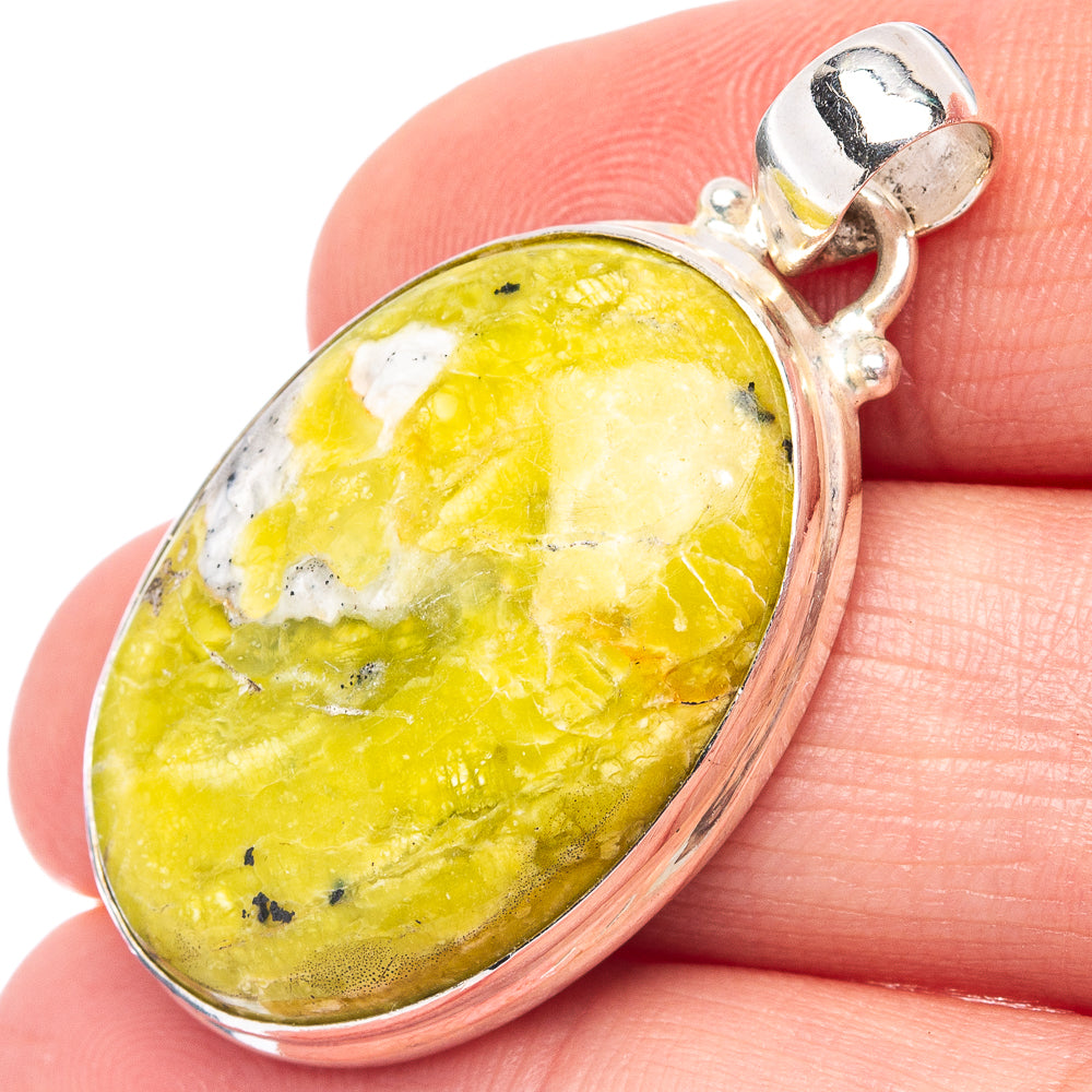 Lizardite Pendant 1 1/2" (.925 Sterling Silver)