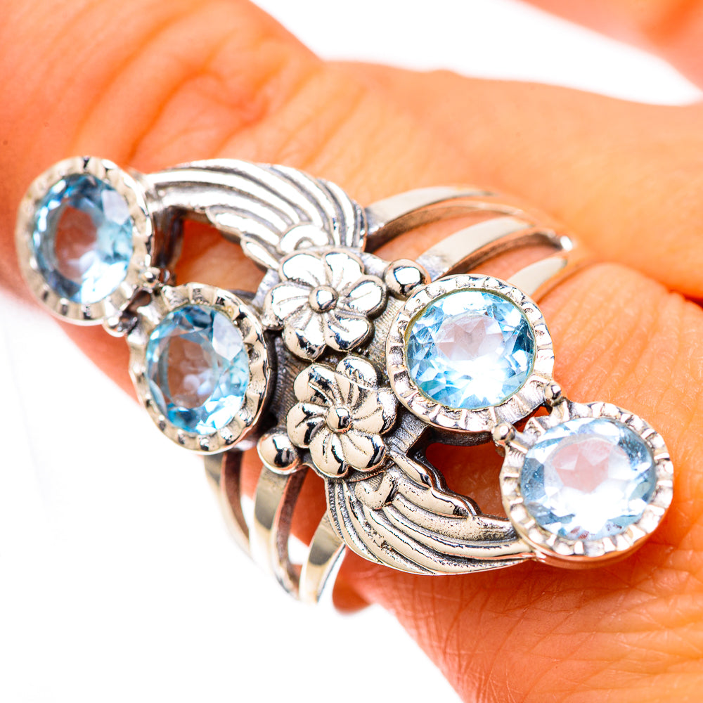 Large Blue Topaz 925 Sterling Silver Ring Size 9.75 (925 Sterling Silver) RING139708