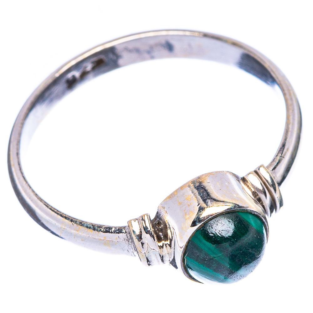 Malachite Dainty Ring Size 7 (925 Sterling Silver) R5745