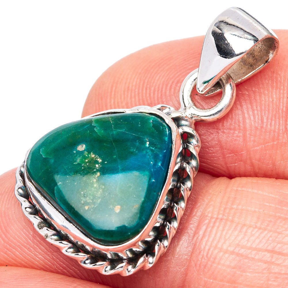 Rare Peruvian Opal 925 Sterling Silver Pendant 1 1/8" (925 Sterling Silver) P42646
