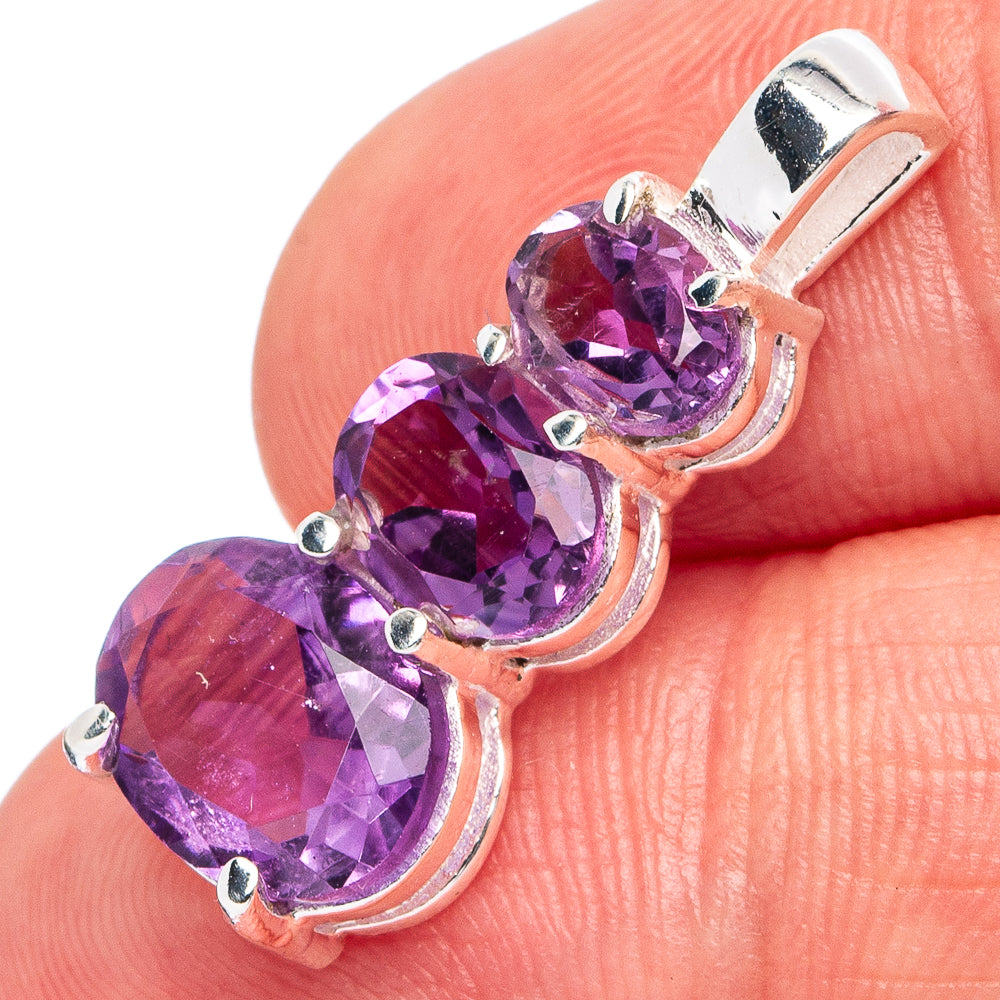 Amethyst Pendant 1" (925 Sterling Silver) P45465