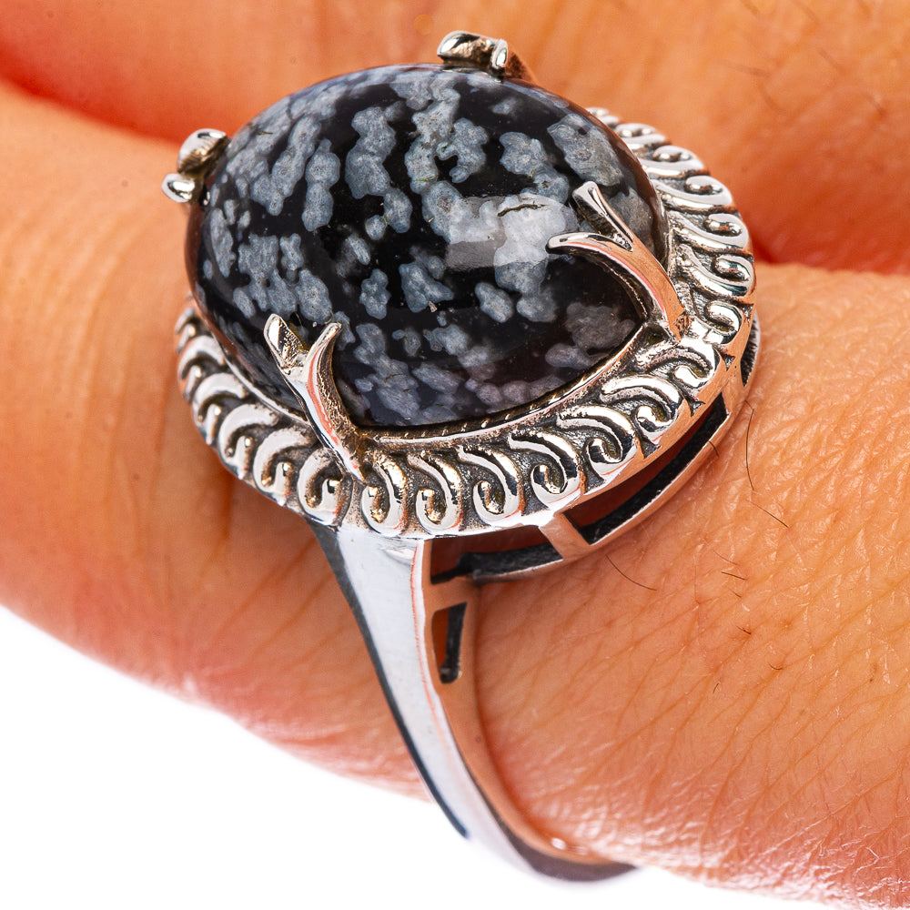 Snowflake Obsidian Ring Size 8.75 (925 Sterling Silver) R146358