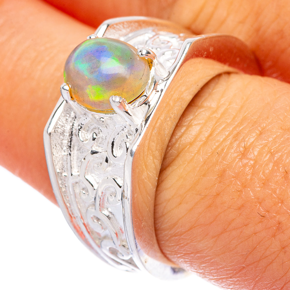 Rare Ethiopian Opal Ring Size 7.75 (925 Sterling Silver) R145940