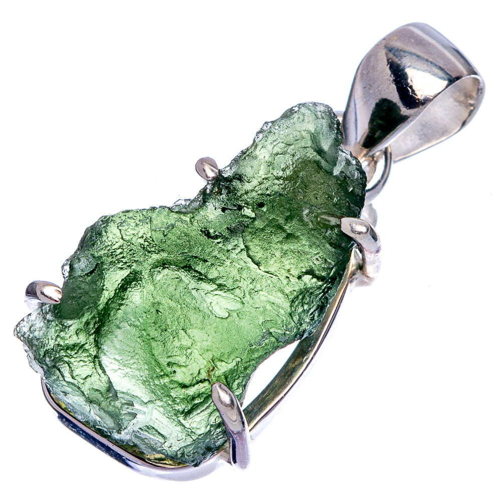 Rare Czech Moldavite Pendant 1 1/8" (925 Sterling Silver) P40317