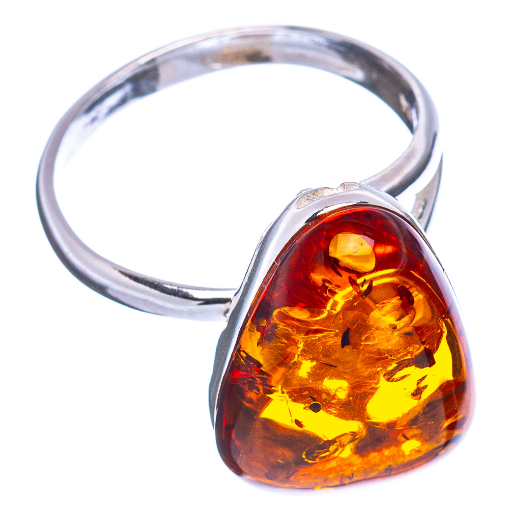 Baltic Amber Ring Size 7 Adjustable (.925 Sterling Silver)