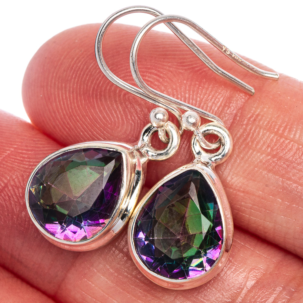 Mystic Topaz Earrings 1 1/8" (925 Sterling Silver) E1016