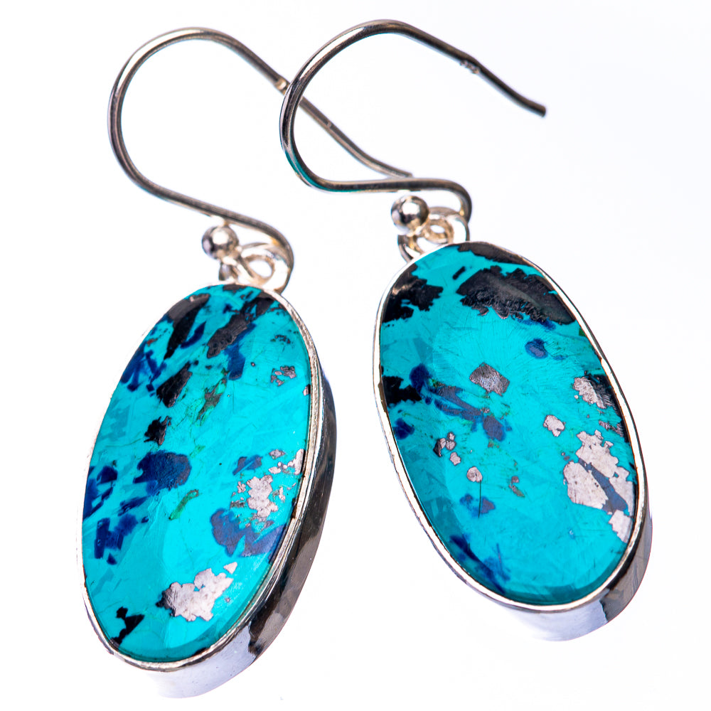 Shattuckite Earrings 1 3/8" (925 Sterling Silver) E432242
