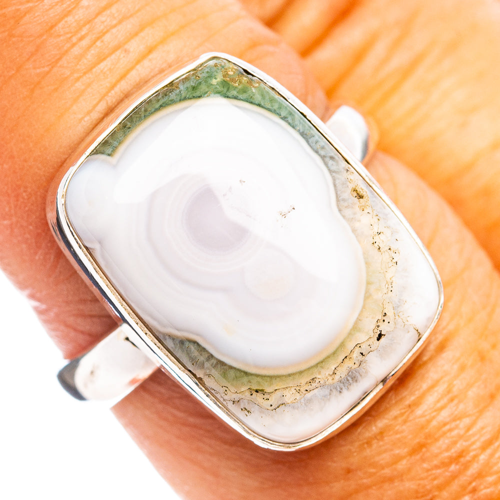 Ocean Jasper Ring Size 8 (.925 Sterling Silver)
