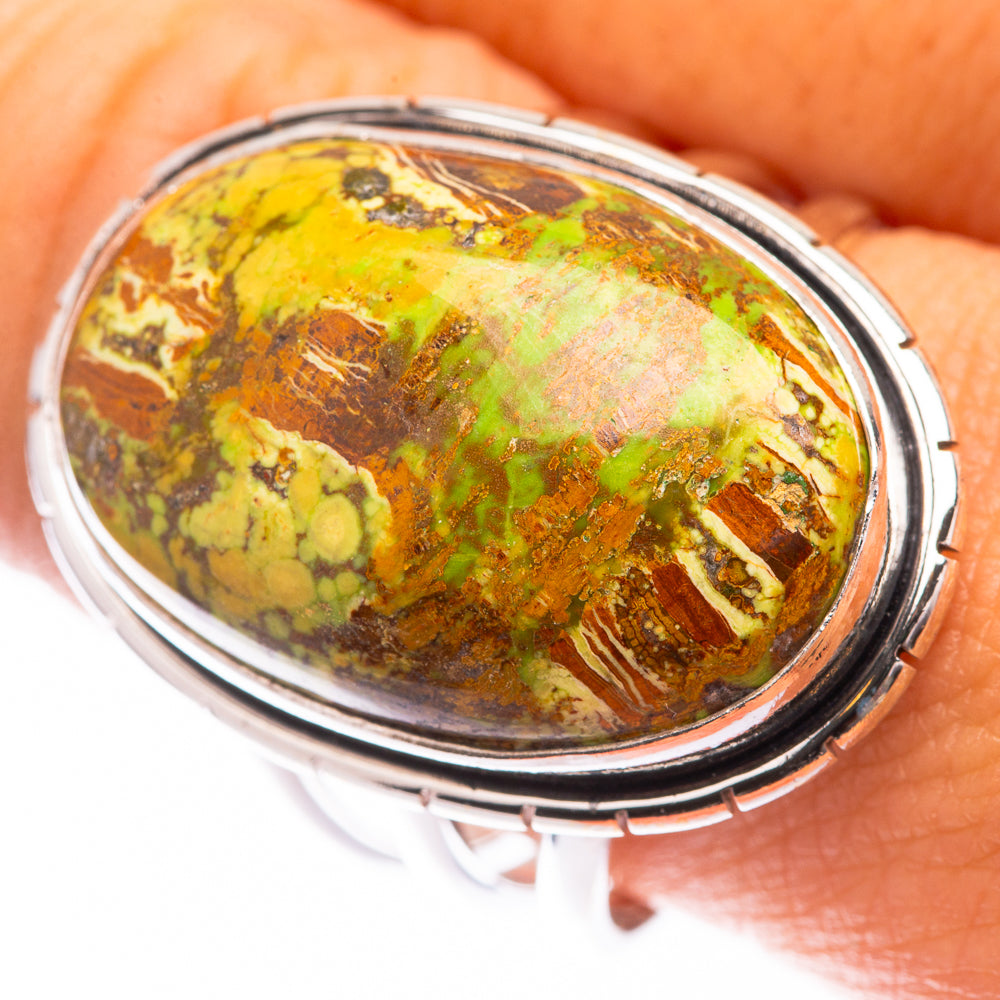 Large Gaspeite Ring Size 10.5 (925 Sterling Silver) R141473