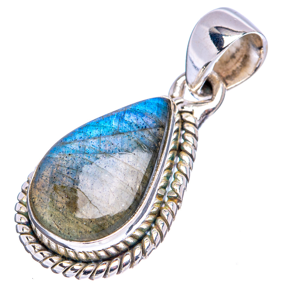 Labradorite Pendant 1 1/8" (.925 Sterling Silver)
