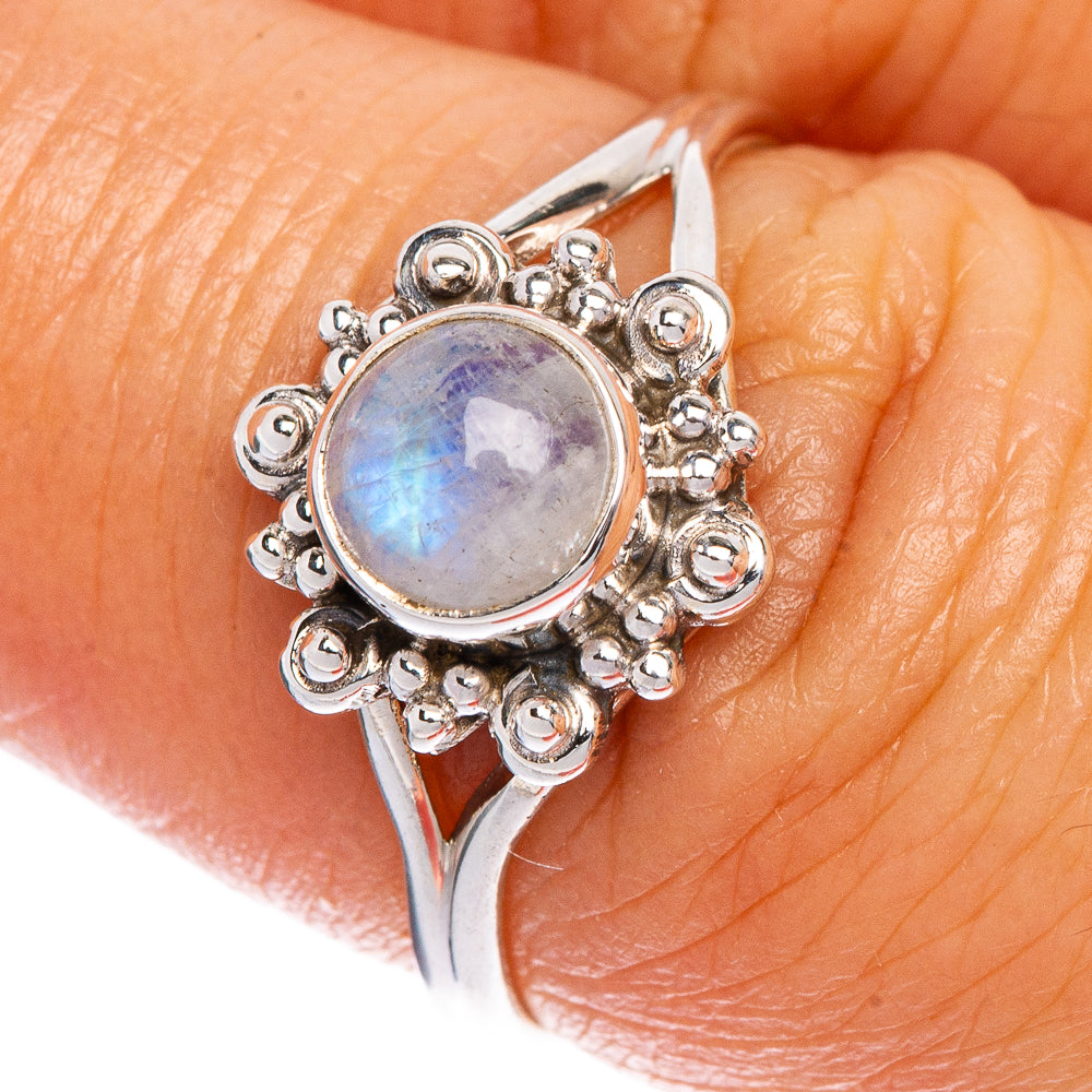 Rainbow Moonstone Dainty Ring Size 7 (925 Sterling Silver) R147291