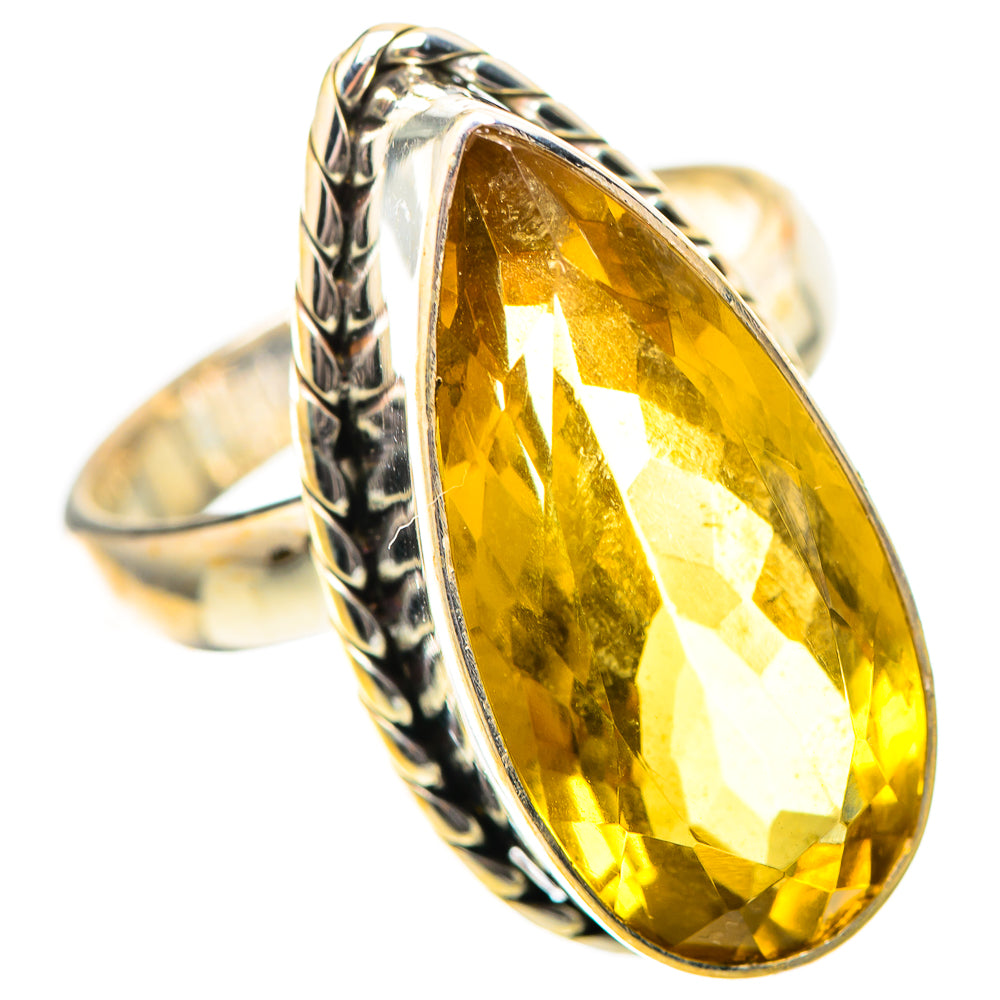 Large Faceted Citrine 925 Sterling Silver Ring Size 8.25 (925 Sterling Silver) RING139633
